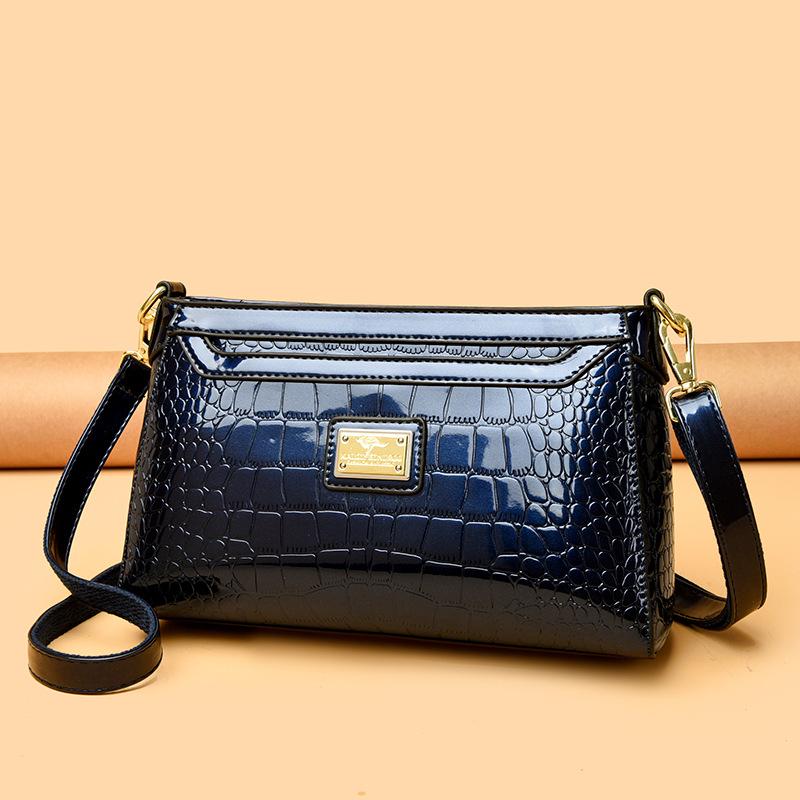 Fasjonabel Krokodillemønstret Enskulder Crossbody Håndveske og Enkel Øglemønstret Messenger Bag