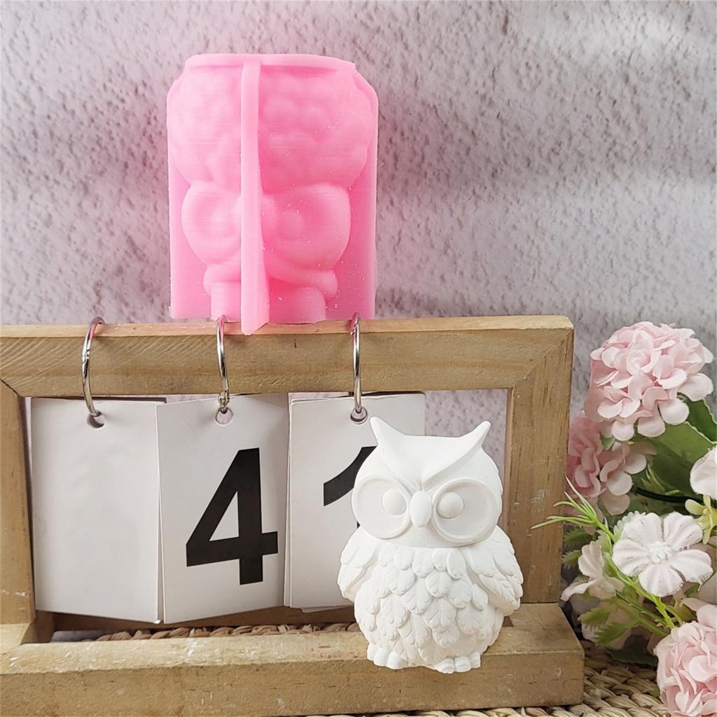Owl Figurine Silicone Candle Molds for Candle Soap Making Molds 3D Owl Statue Silicone Molds for Epoxy Resin Art Craft