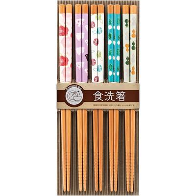 Sunlife Essstäbchen für Aus Naturmaterial Gefertigt Spülmaschinenfest Set mit 5 Paar Gäste, Bambus, Sicher, Braun, 22,5cm,