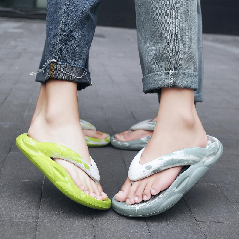 Men's Trendy Summer 2025 New Model, Wearing Thick Bottom, Stepping On Shit, Trendy Beach Footwell Net, Couple Slippers Flip-flops
