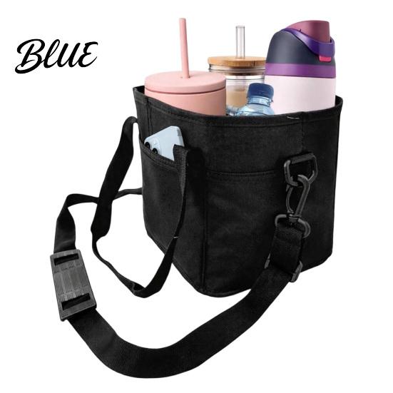 Stable Drink Caddy for Road Trips Beverage Pouch with Adjustable Strap Reusable Waterproof 4 Cup Carrier Heavy Duty Tray Cups Holder Foldable
