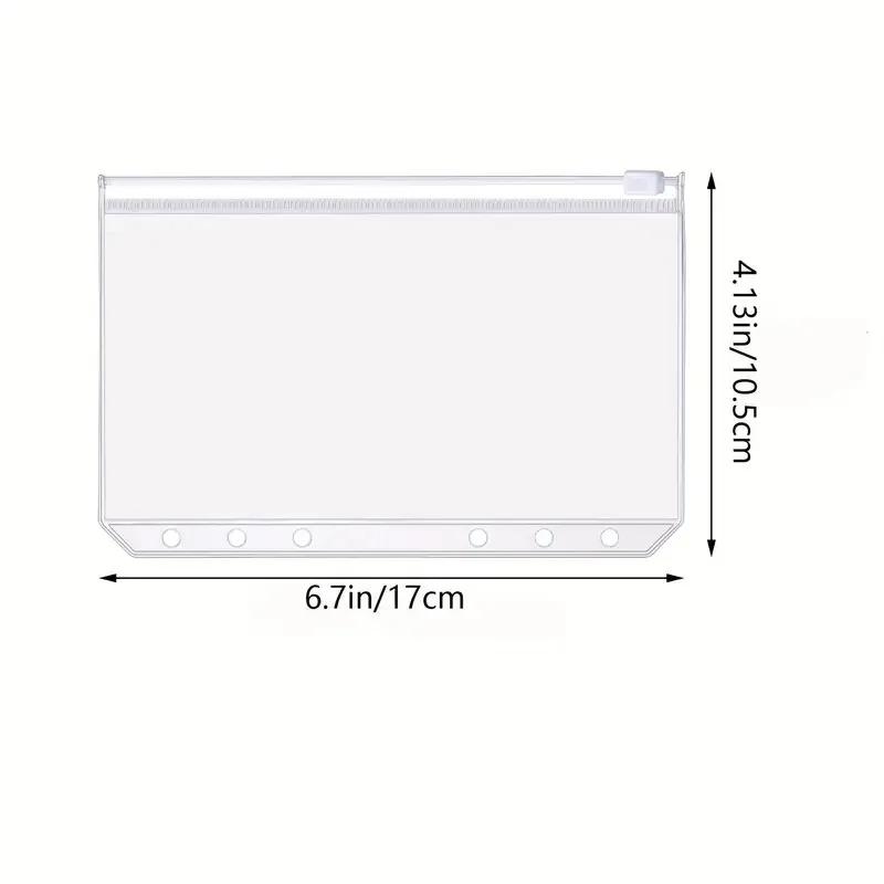 A7 A6 Loose-leaf Notebook 6-hole Zipper Bag Receipt Planner PVC Storage Bag Business Card Holder ID Card Storage Pen Case