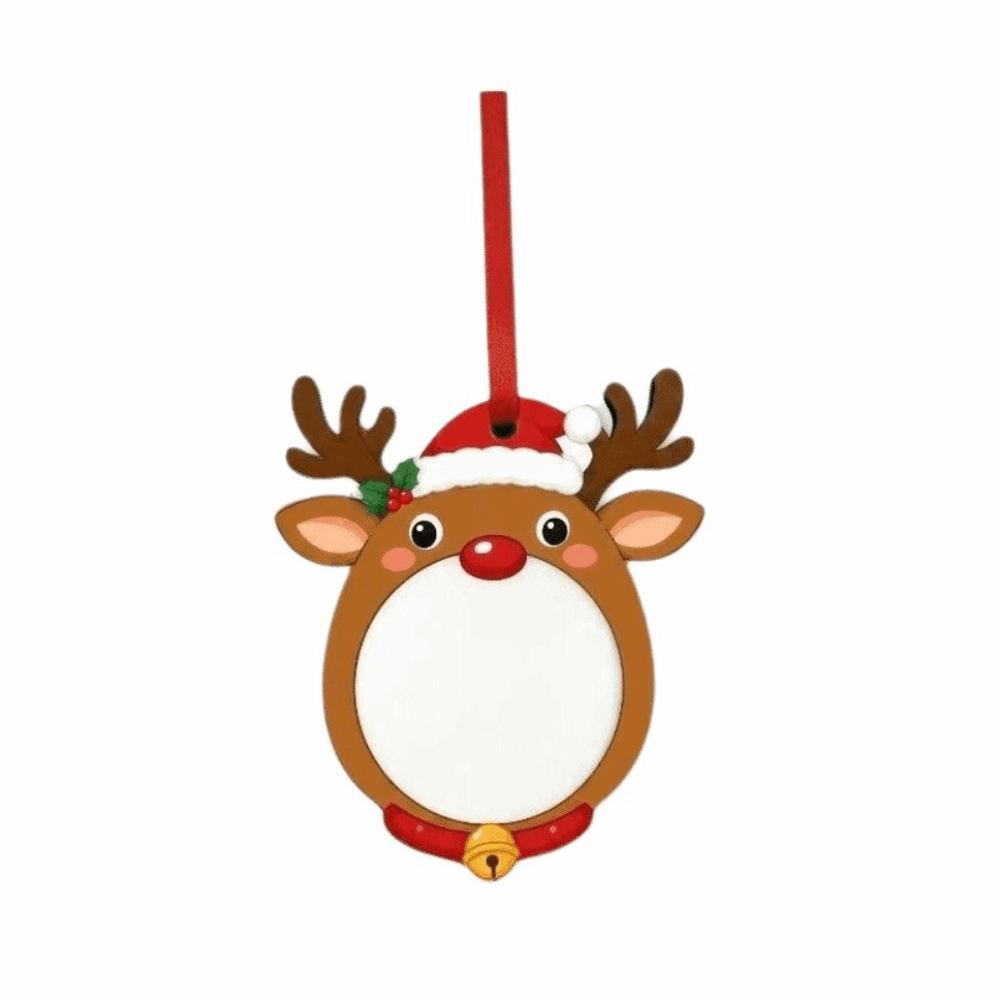 DIY Craft Pendant Hanging Picture Frame Ornaments Wooden Xmas Tree Hanging Decor  New Year