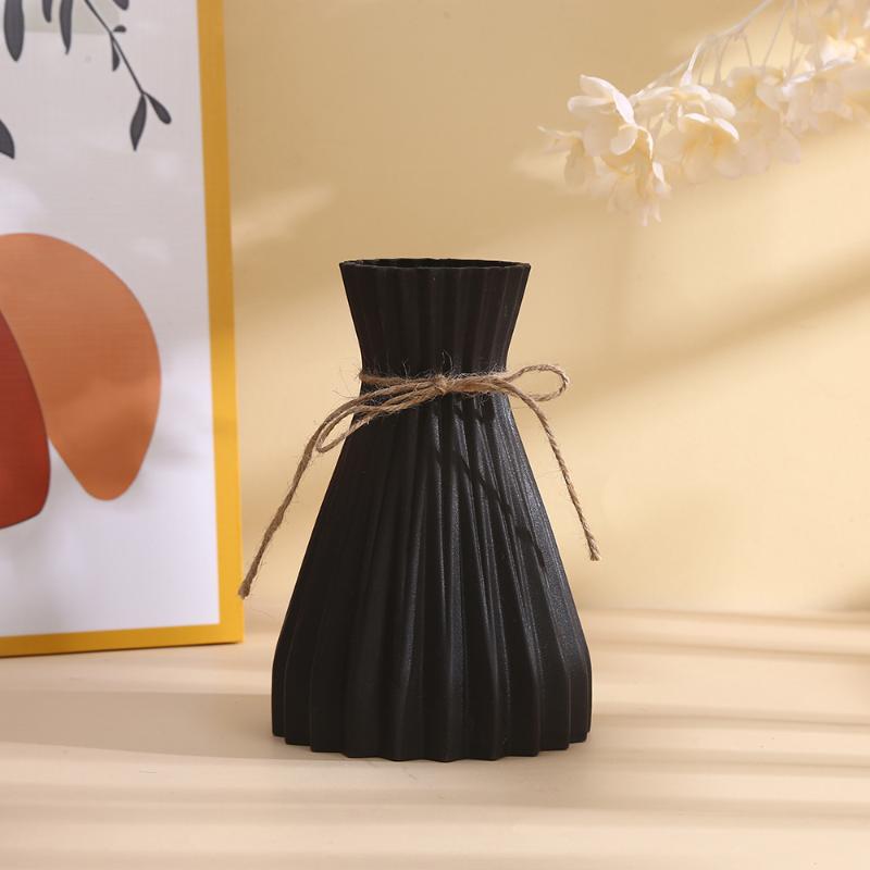 Creative Origami Vase European Pleated Vase Plastic Waist Folding Flower Vase Folding Paper Style Dry Flower Bottle Modern