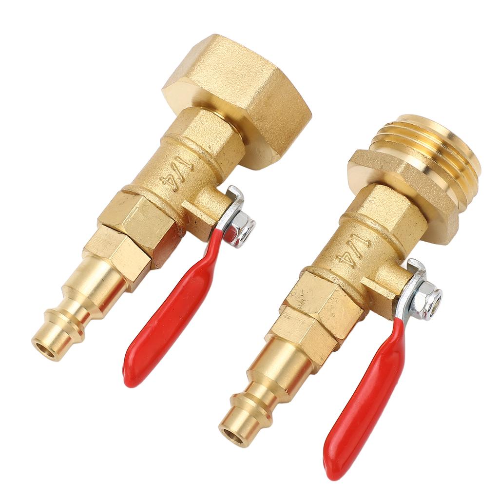 2PCS RV Blowout Adapter Internal External Thread Winterizing Fitting with Ball Valve for Boat Camper Travel Trailer