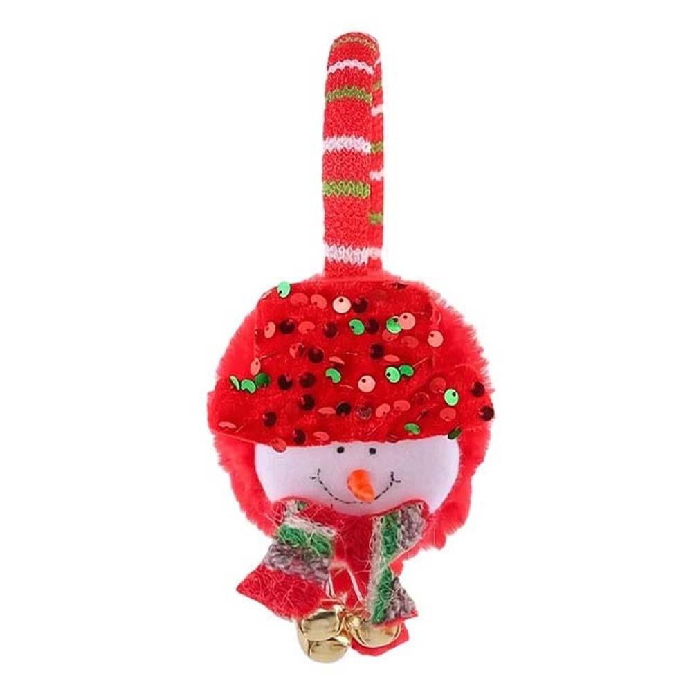 Sequin Detail Christmas Plush Earmuff Soft Fabric Cartoon Santa Headband Cute Lovers