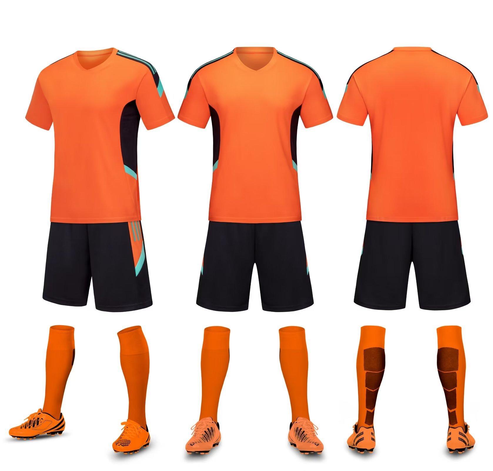 

Детский футбольный комплект формы Короткий рукав Студенческая классная форма Спортивная футбольная форма Командная игра Тренировка Командная форма Печать номера adult m оранжевый