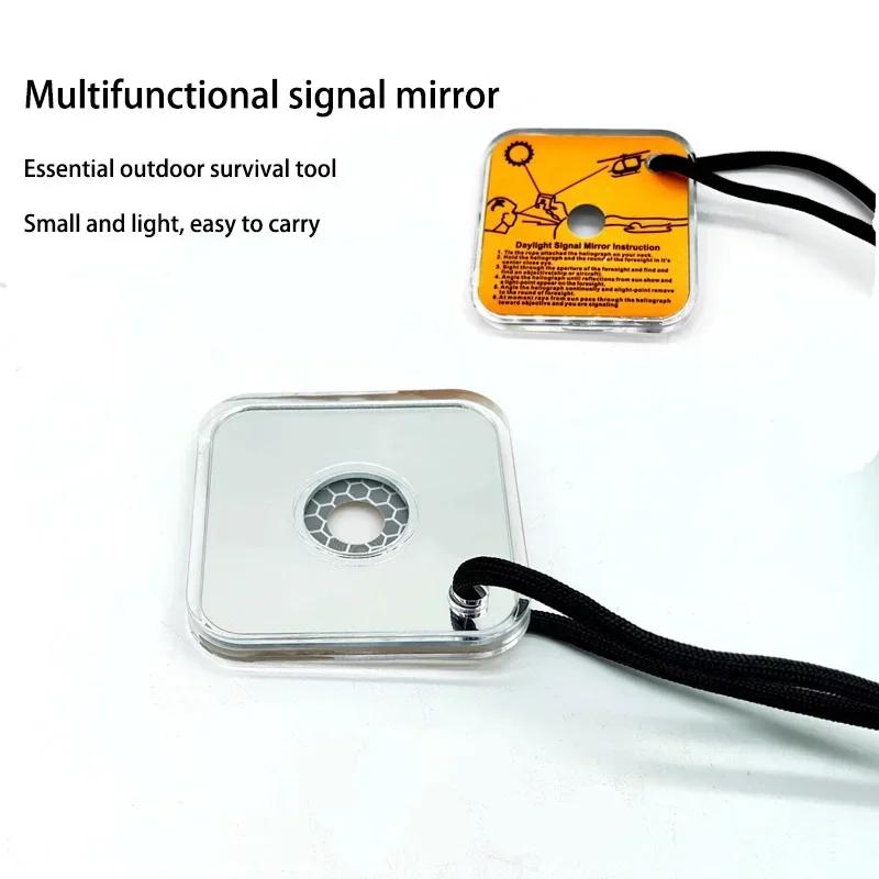 Survival Signal Mirror Outdoor Survival Signal Mirror Lifesaving Tool Reflectorsunlight Reflector Hiking Camping Emergencies