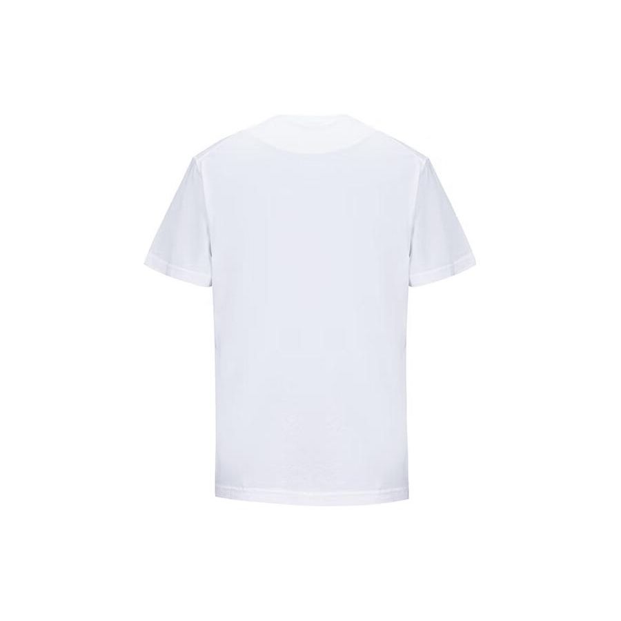 Stone Island Logo Pattern Printed Crew Neck Short Sleeve T-Shirt Men Tops White 101521957-A0001