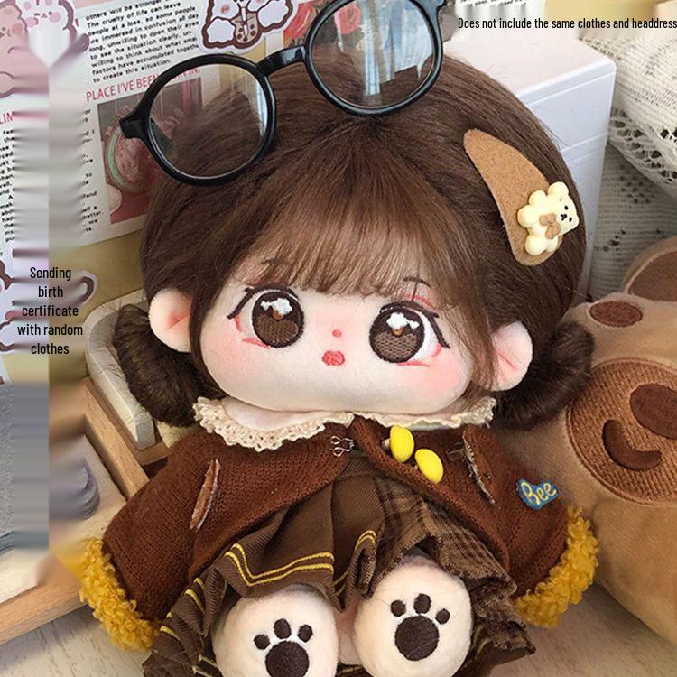 Genuine Little Cloud 20cm Cotton Plush Doll with Messy Hair - Perfect Gift for Girls' Birthdays or Best Friends