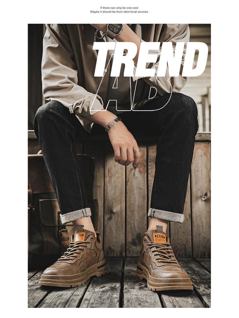 Herren Trendige Wasserdichte Martin Boots: Atmungsaktive, rutschfeste Freizeitschuhe aus Leder für den Herbst.