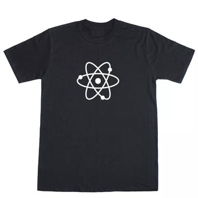 Herren T-Shirt Atom Wissenschaft Geek Nerd Regular Fit Baumwolle T-Shirt Geometrischer Aufdruck