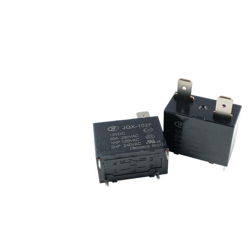 Hongfa Relay JQX-102F, 12VDC, 20A, 4-Pin, Normally Open, New, Ideal for Air Conditioners