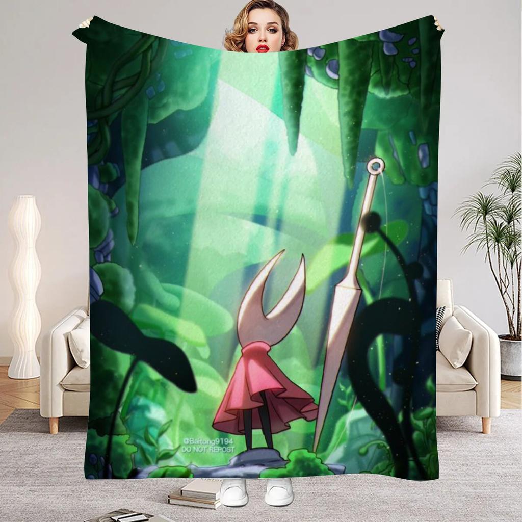 Hollow Knight Blanket Cartoon Game Printed Flannel Blanket for Home Living Room Bedroom Decor New Year Christmas Gift for Fans