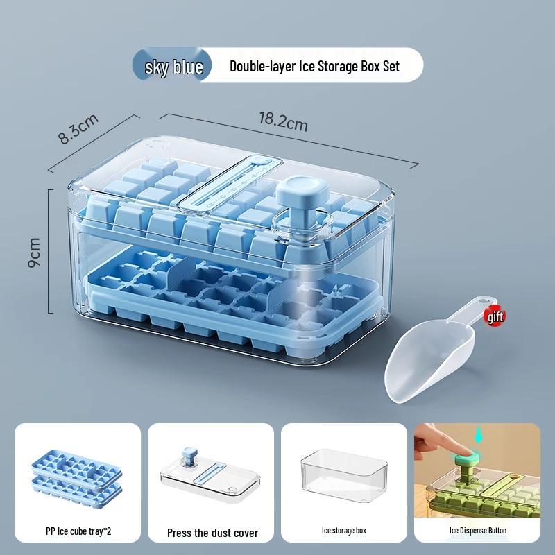 Food-Grade Ice Cube Mold with Lid for Homemade Ice Storage