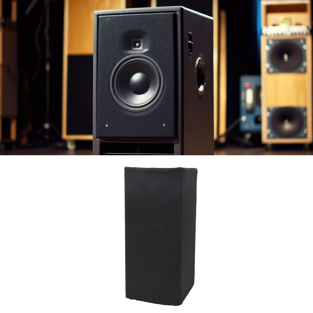 Speaker Cover Nylon Dust Proof Rain Proof Elastic Speaker Protective Cover for Indoor Outdoor Black