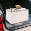 Trunk Box Multi Compartment Car Organizer Space-Saving Foldable Leather Bin No Lid Holder For Van Truck Driver Groceries Road