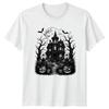 Vintage Haunted House T-Shirt Gothic Spooky Bats Pumpkins Halloween Gift