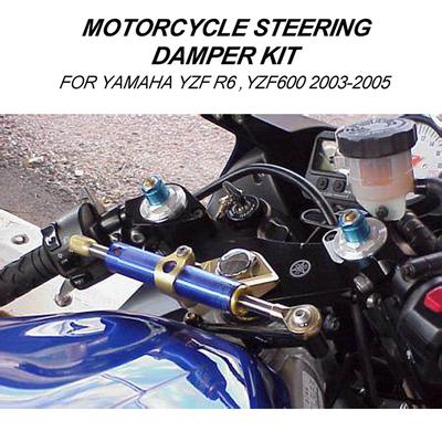 CNC Aluminum Adjustable Motorcycles Steering Stabilize Damper Bracket Mount Kit For YAMAHA YZF600 R6 2003-2005