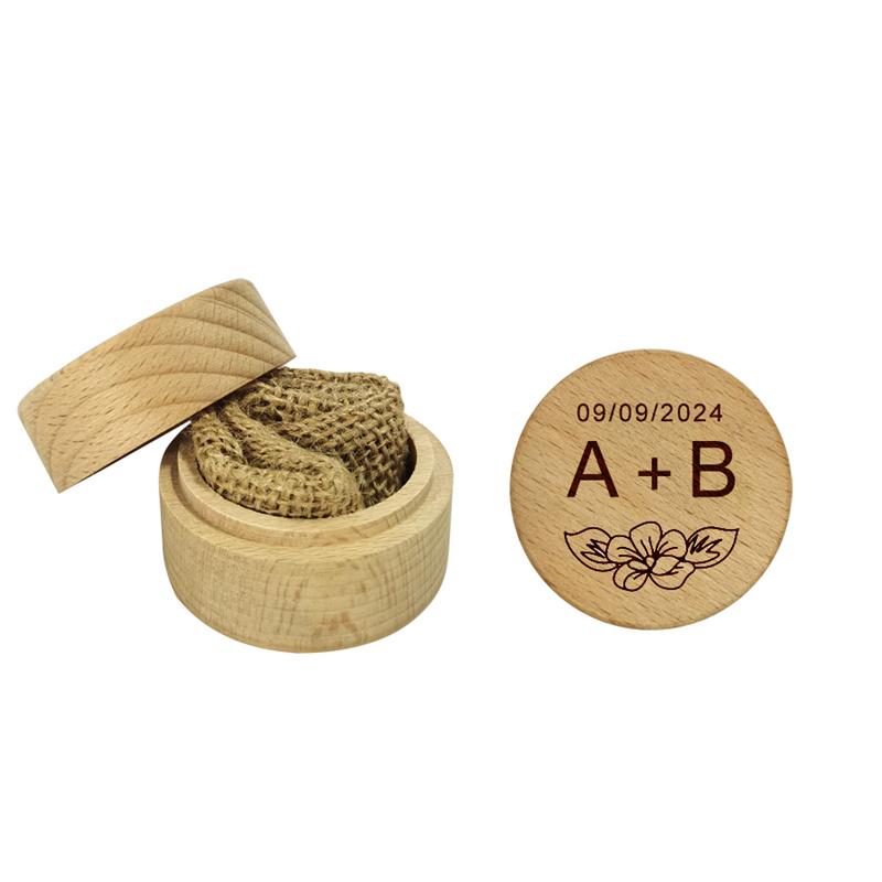 

Wooden Round Ring Box Creative Carved Wedding Engagement Ring Box Arts And Crafts Jewelry Packaging Box