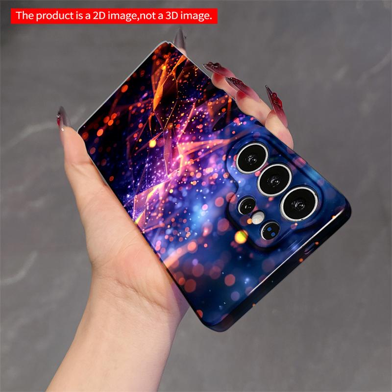 2DFlat Samsung Phone Case Cosmic Sparkle Geometric Design Applicable To Galaxy S22 S23 S24 S25ULTRA S26 A12 A13 A14 A15 A16