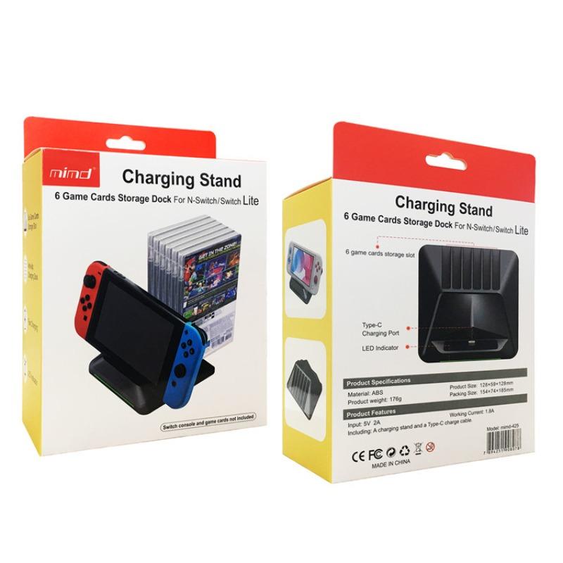 

Портативная зарядная док-станция для хранения зарядной станции для Nintendo Switch, мини-зарядное устройство для игровой консоли Nintendo Switch Lite Package:15.4*18.5*7.4cm чёрный