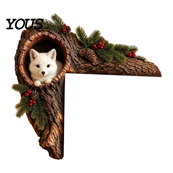Whimsical Nursery Wall Accent Chipmunk Tree Hollow Door Topper, Woodland Animal Frame Decor, Rustic Wood Creative Birthday Gift for Nature Lovers