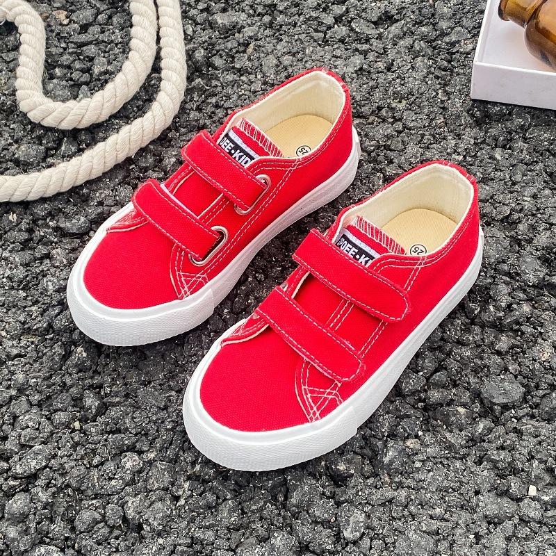 

Boy Girl Canvas Shoes Candy Color Kids New Spring Autumn Baby Kid Casual Sports Shoes Student Flat Heel Children Sneakers H07172 25 красный