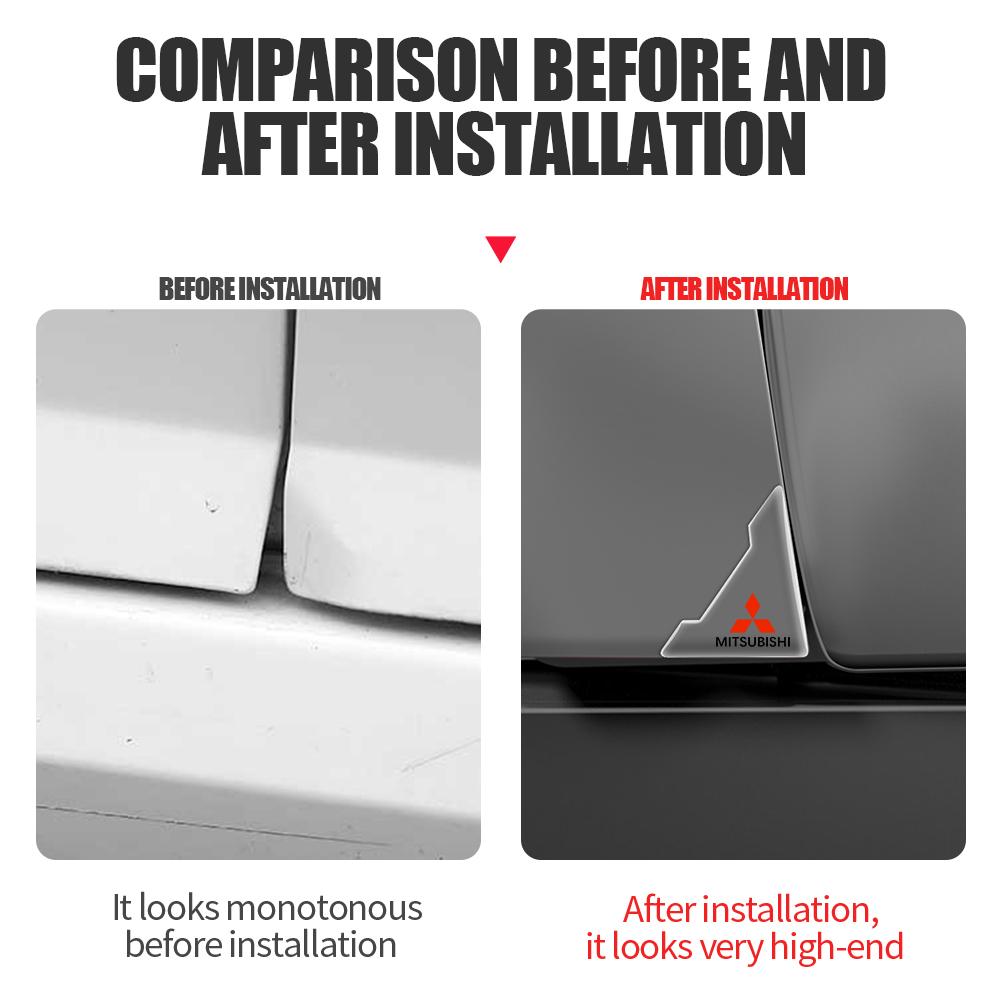 2pcs Car Door Corner Cover Bumper Collision Anti-scratch Sticker Accessories For Mitsubishi Asx Lancer Outlander Pajero Ralliart