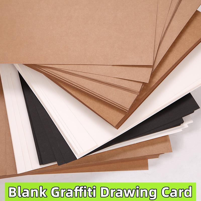 153080sheets 15x10cm Blank Kraft Paper Hand Paint Card Double Sided Word Card Student Message Card Gift Greeting Card Paper