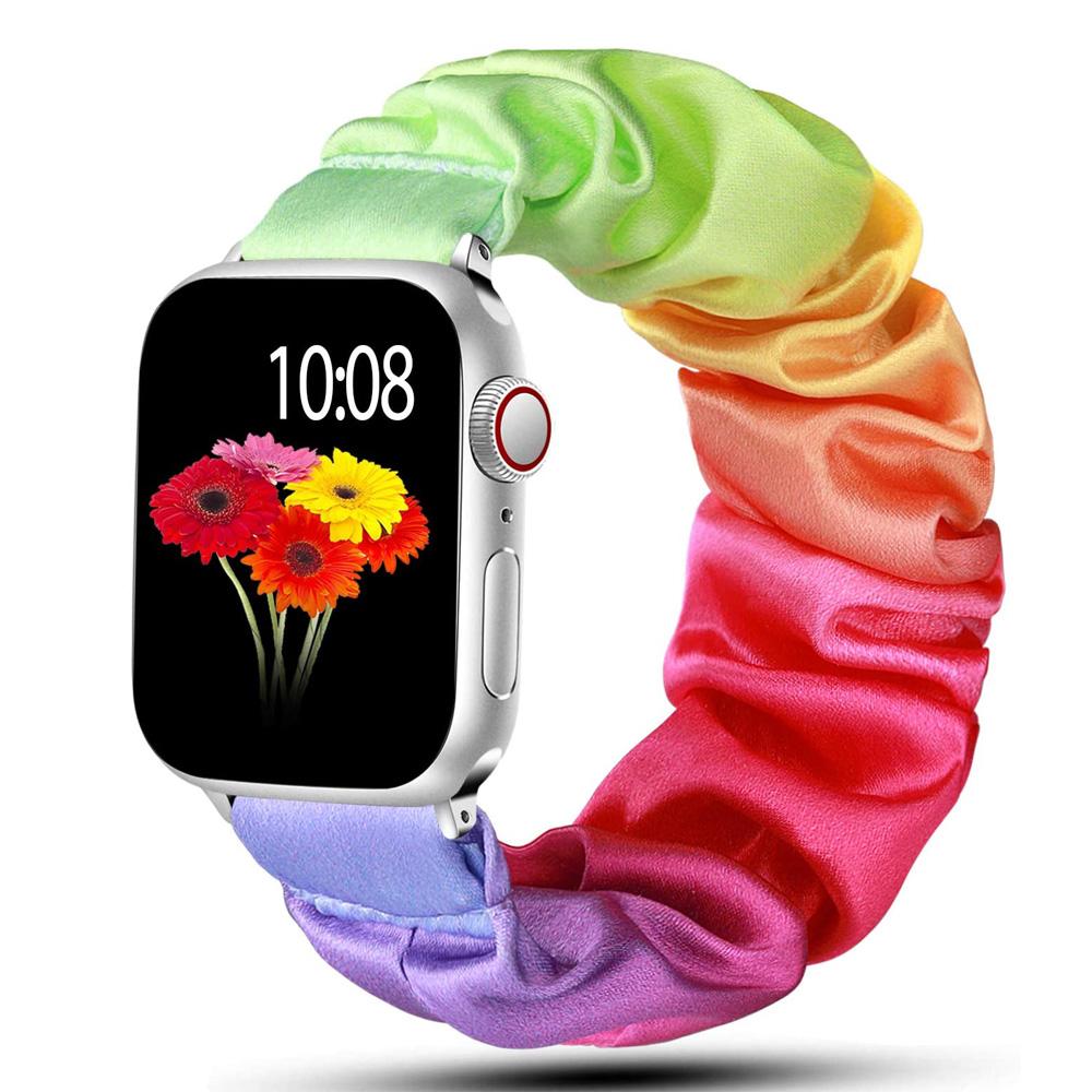 Scrunchie-Armband für Apple Watch Armband 44mm 40mm 41mm 45mm 38 42mm 49mm Elastisches Nylon-Armband iWatch Serie 3 6 se 7 8 9 ultra 2