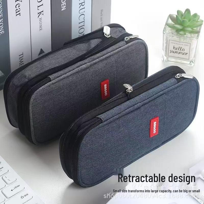 

Korean Style Large Capacity Retractable Pencil Case for Junior & Senior High School Students Retractable Pen Bag [Dark Pink]