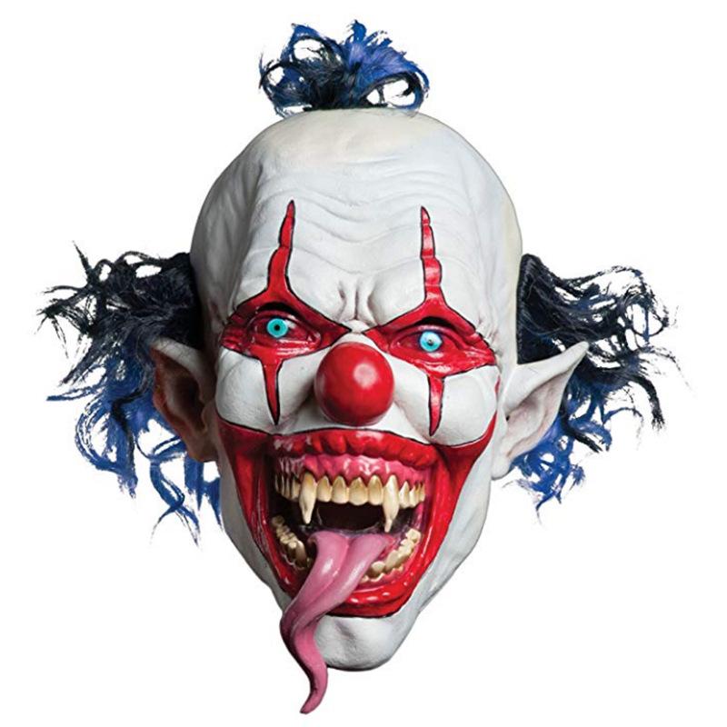 Halloween prank long-tongued monster clown mask latex headgear party costume prop ghost clown mask