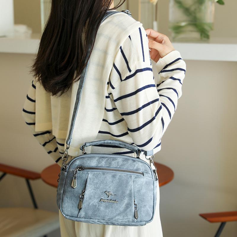 Damska Mała Kwadratowa Torebka Miękka Skórzana Torebka Ręczna Torba na Ramię dla Mamy Średniego Wieku Torba Crossbody