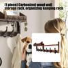 Modern Wooden Wall Mounted Storage Rack With Sturdy Metal Frame For Living Room Bedroom Office Decors
