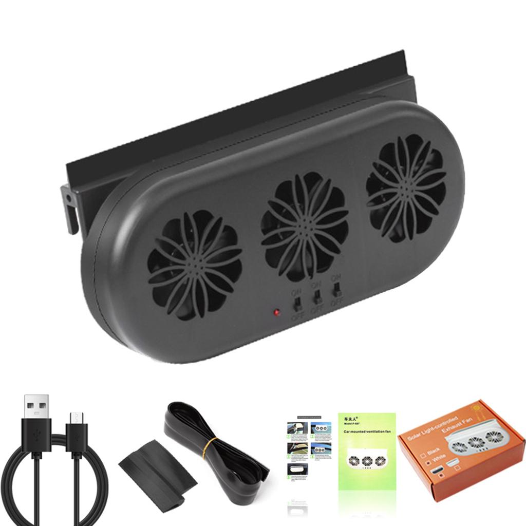Car Solar Powered Window Exhaust Fan Car Air Purifier Car Solar Power Air Vent Radiator Fan Ventilation Fan