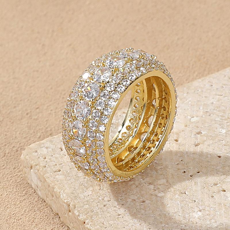 New Hip Hop Zircon Ring Colorful Hipster Street Personality Trendy Hiphop Ring Source