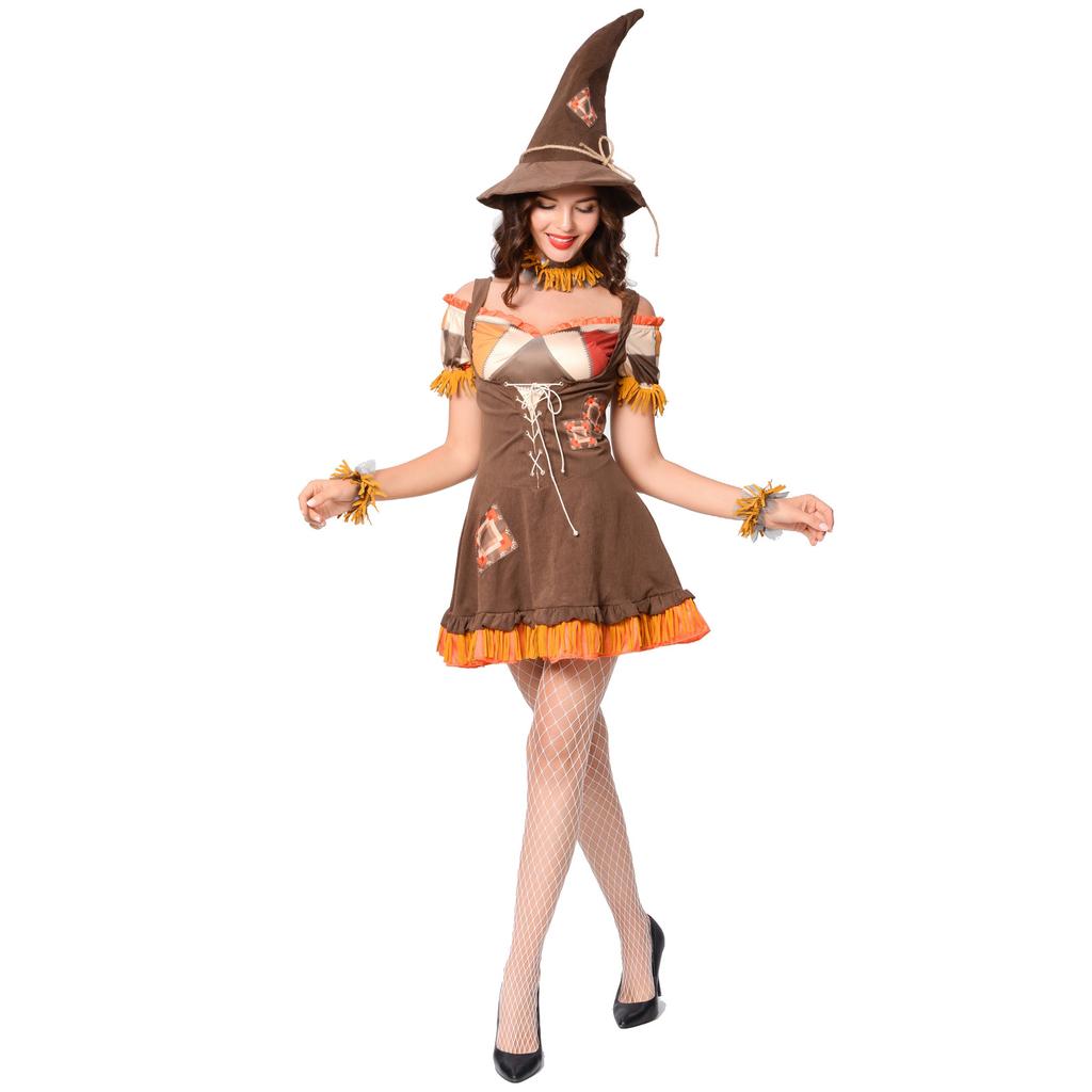 Dance Cospay Clown Witch Costume, Play Scarecrow Stage Costume, Halloween Costume