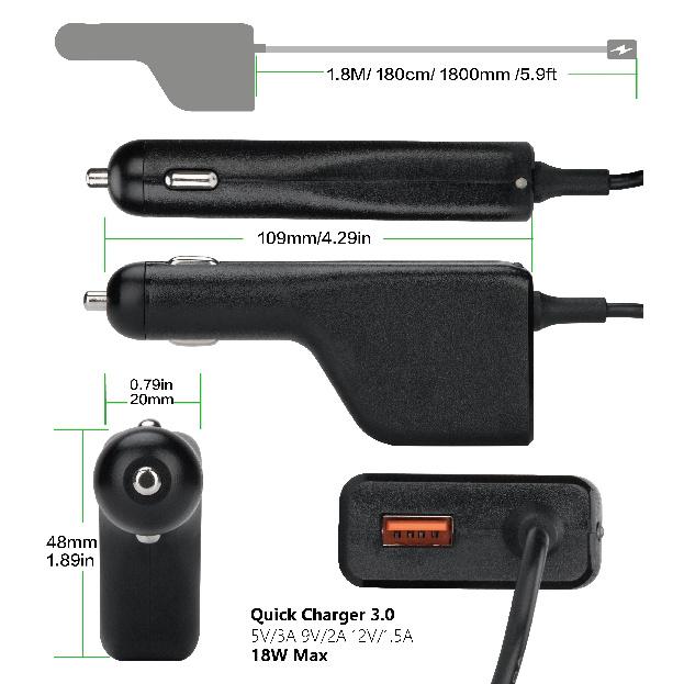 Car Charger for Panasonic Toughbook CF-P1 CF-R1 CF-R2 CF-T1 CF-W2 CF-W2A CF-W2D CF-Y2 CF-Y4 TOUGHPAD FZ-G1 Laptop DC Adapter