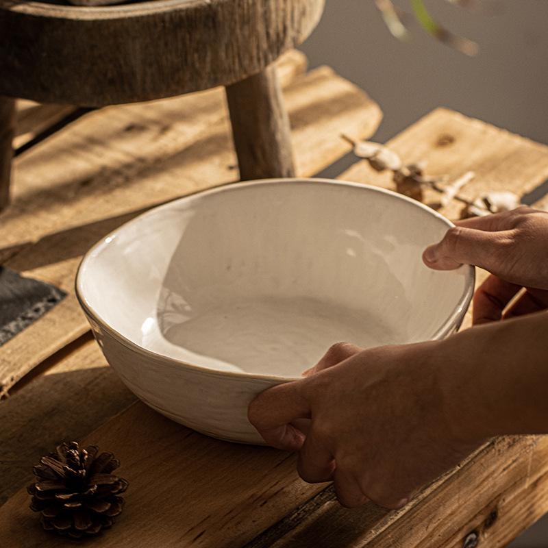 Yuanbao-Schale, kreative Keramik-Suppenschale, Haushalts-Reisschale, Retro-Salatschale, Geschirr, Retro-Windschale, japanische Nudelschale