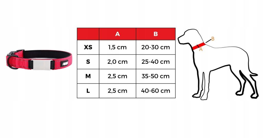 Obroża dla psa z grawerem czerwona huggy doggy s