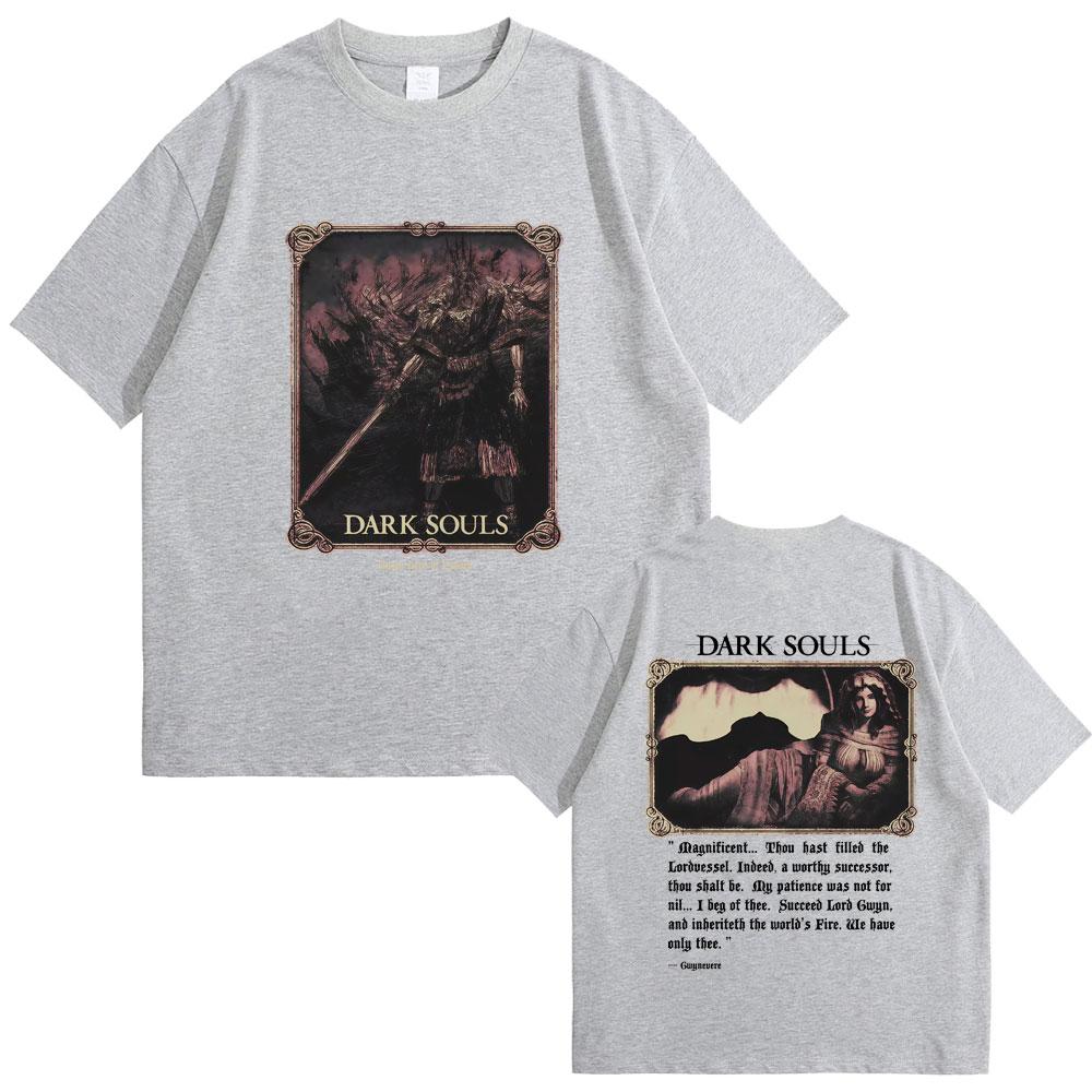 Game Dark Souls Tshirt Unisex Women 90s Retro Gothic Rock T Shirts Male Punk Oversized Streetwear Unisex Soft Cotton Tshirt Tops