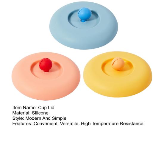 Silikon Kopplokk med Skjeholder Varmebestandig Støvdeksel Universell Rund Vannkoppforsegling for Kaffekopp