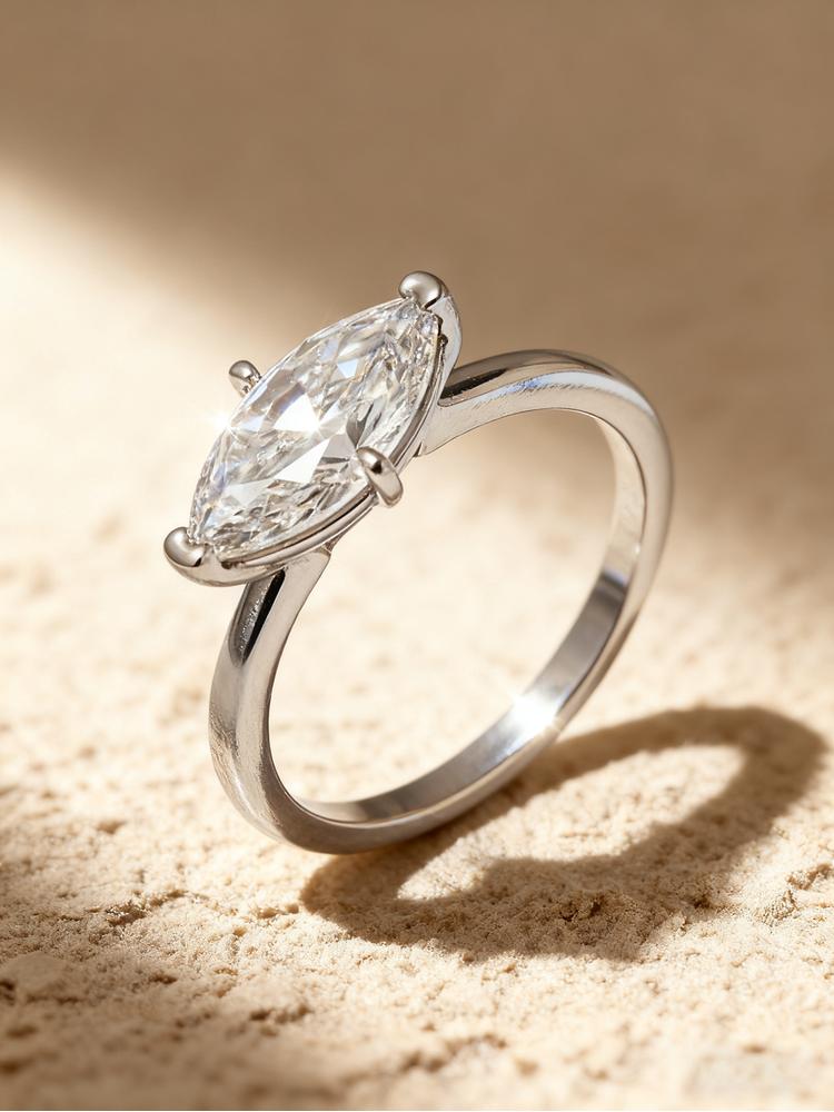 925 Sterling Silver Exquisite Fashion Marquise Shape Zircon Ring For Women Engagement Wedding Anniversary High Quality Jewelry