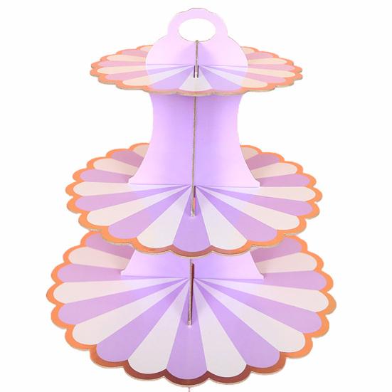

Cake Stand Disposable Exquisite Paper Lace Edge Three-layer Dessert Stand for Wedding