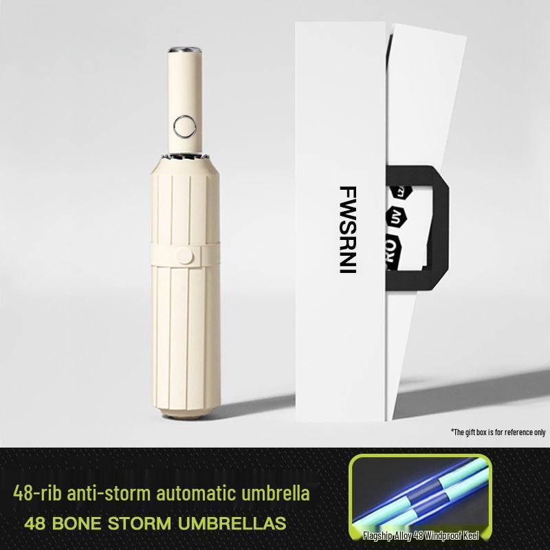 Dual-Use Sunscreen Umbrella: 144-Rib Folding Automatic Umbrella for Men and Women
