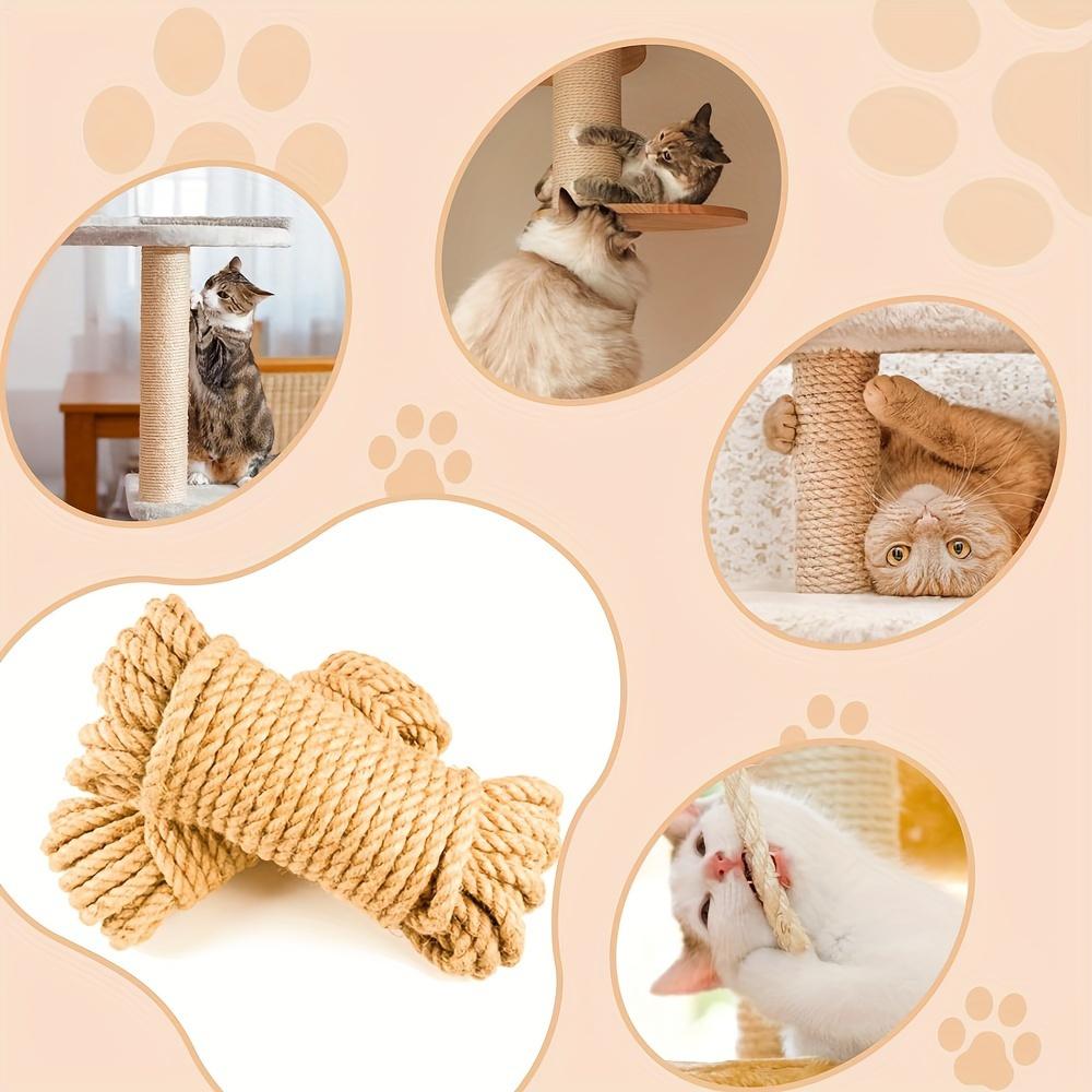 33ft Natural Jute Scratching Post Replacement Rope- 1/ 4inch Odorless Jute Rope, Suitable for Trees and Towers