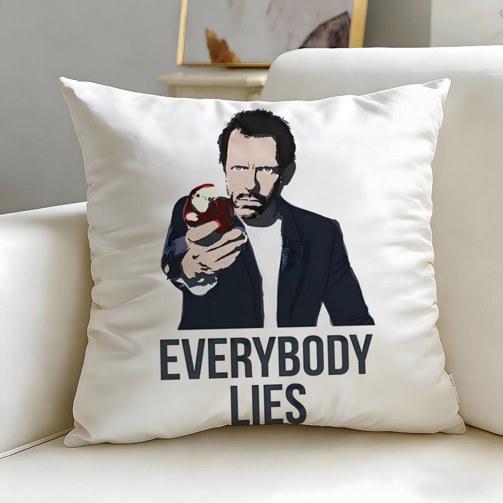 classic TV series Dr House Cushion Cover Soft  EasyWash Pillow Case  Versatile for Couch Bed Travel and Office
