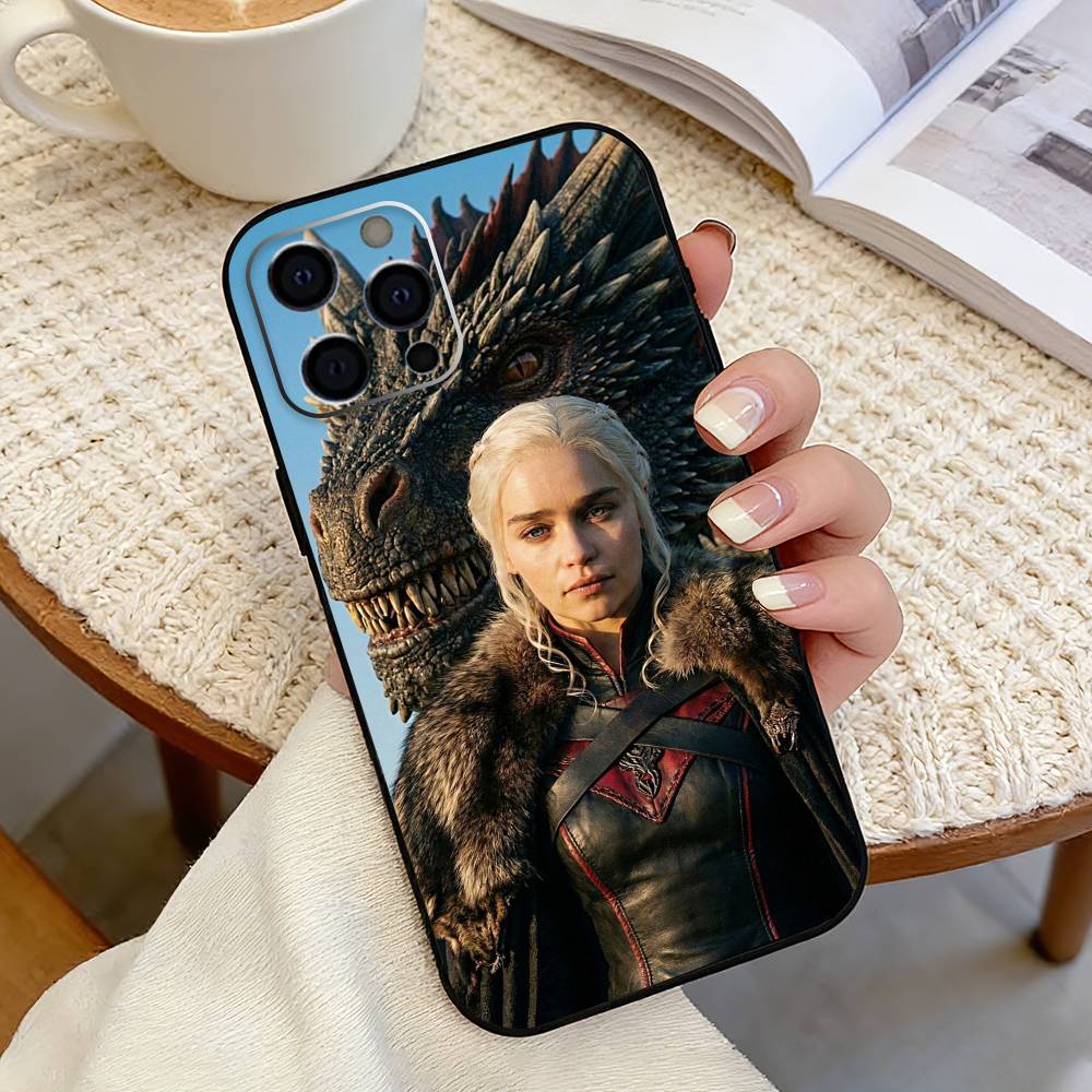 DM-game of Dragon Mothers Phone Case For iPhone 17,16,15,14,13,12,11 Plus,Pro Max,XS,Soft Silicone Black Cover