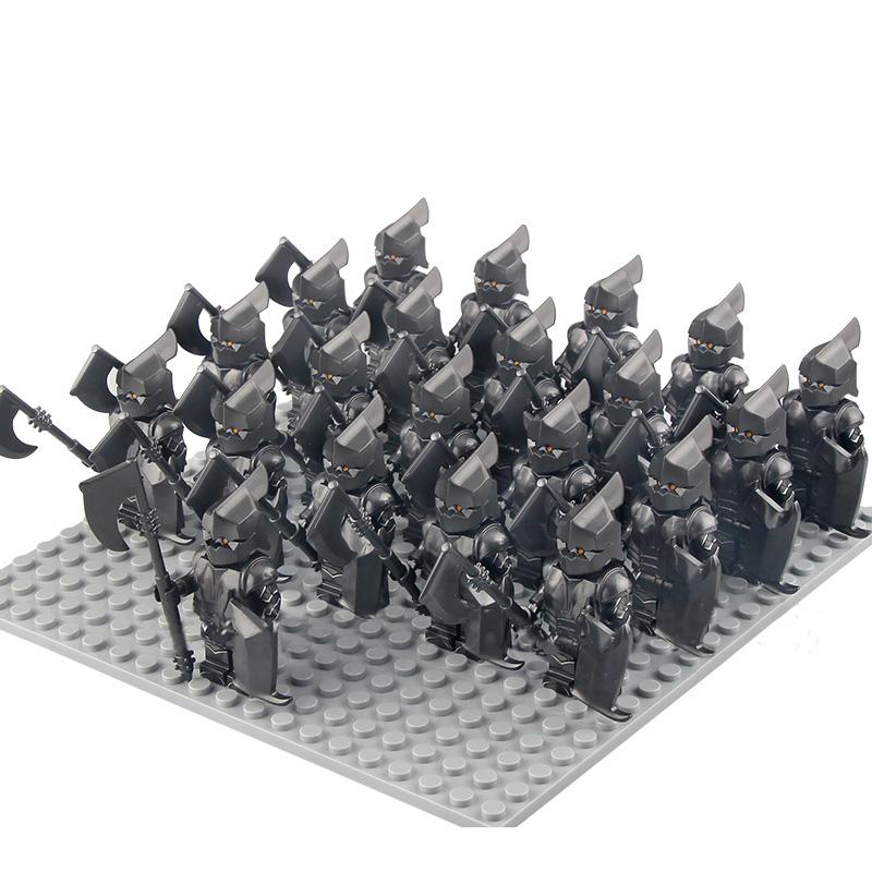 Ancient Rome Dwarf Warrior Elves Knight Rohan Eomer Haldir Urukhai Strong Orc Knight Spartacus Figures Building Block Kids Toy